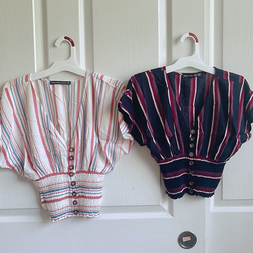 abercrombie & fitch smocked waist blouse